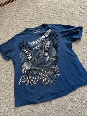 South Pole mens Navy Blue Eagle Graphic Tee